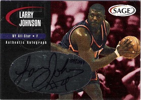 2000 SAGE Autographs #A27 Larry Johnson #ed to 299