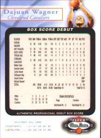 2002-03 Fleer Box Score Box Score Debuts #BSD5 DaJuan Wagner #ed to 2002