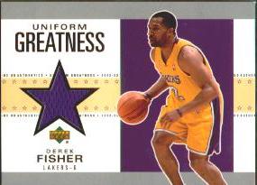 2002-03 UD Authentics Uniform Greatness #DFU Derek Fisher 