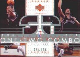2002-03 UD Glass One Two Combo Jerseys #DWCB D.Wagner/C.Boozer #ed to 125