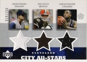 2002-03 UD SuperStars City All-Stars Triple Jersey #OTD Vizquel/Couch/D.Wagner #ed to 250