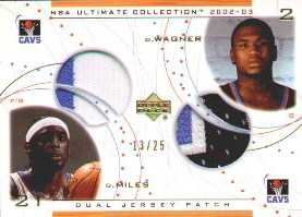 2002-03 Ultimate Collection Jerseys Patches Dual #DMDWP D.Miles/D.Wagner #ed to 25