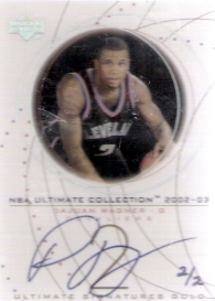 2002-03 Ultimate Collection Signatures Gold #DWS DaJuan Wagner #ed to 2