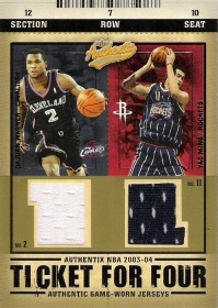 2003-04 Fleer Authentix Ticket for Four #WMSC Wagner/Yao/Spree/Curry #ed to 100