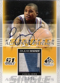 2003-04 SP Game Used Authentic Patches Autographs #DWAP DaJuan Wagner #ed to 50