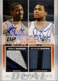 2003-04 SP Game Used Authentic Patches Dual Autographs #TMDWAP T. McGrady/Wagner #ed to 5