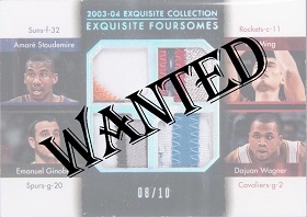 2003-04 Exquisite Collection Foursomes #SMGW A.Stoudemire/Ming/Ginobili/Wagner #ed to 10