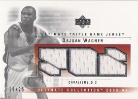 2003-04 Ultimate Collection Jerseys Triple #DW Dajuan Wagner #ed to 25