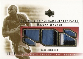 2003-04 Ultimate Collection Patches Triple #DU3 Dajuan Wagner #ed to 15