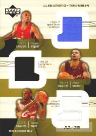 2003-04 Upper Deck Honor Roll Triple Warm Ups Gold #3 Wagner/Boozer/Miles #ed to 25