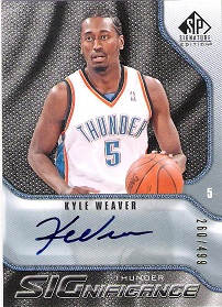 2009-10 SP Signature Edition SIGnificance SKW Kyle Weaver #ed to 499