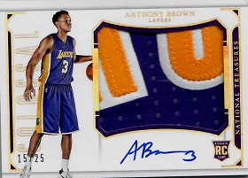 2015-16 Panini National Treasures Colossal Jersey Signatures Prime #CJAB Anthony Brown #ed to 25