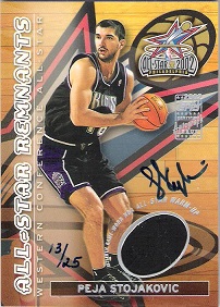 2002-03 Topps All-Star Relic Remnants #TRAPS Peja Stojakovic AU #ed to 25