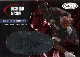 2000 SAGE Autographs #A33 Desmond Mason #ed to 999 