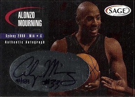 2000 SAGE Autographs #A37 Alonzo Mourning #ed to 189 