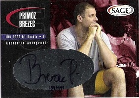 2000 SAGE Autographs #A4 Primoz Brezec #ed to 999 