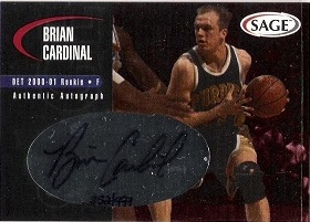 2000 SAGE Autographs #A05 Brian Cardinal #ed to 999 
