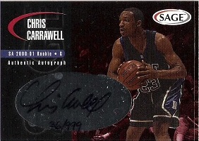 2000 SAGE Autographs #A06 Chris Carrawell #ed to 999 