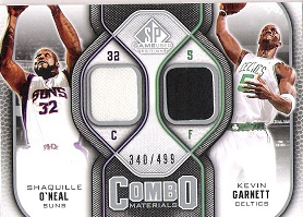 2009-10 SP Game Used Combo Materials #CMGO Kevin Garnett/Shaquille O'Neal #ed to 499