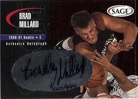 2000 SAGE Autographs #A35 Brad Millard #ed to 999 